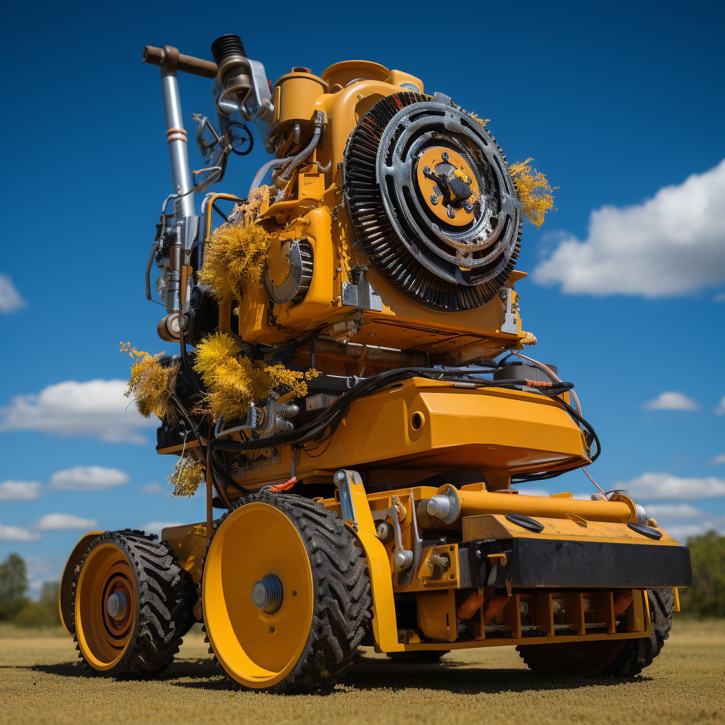 Electric hover broom in blue sky