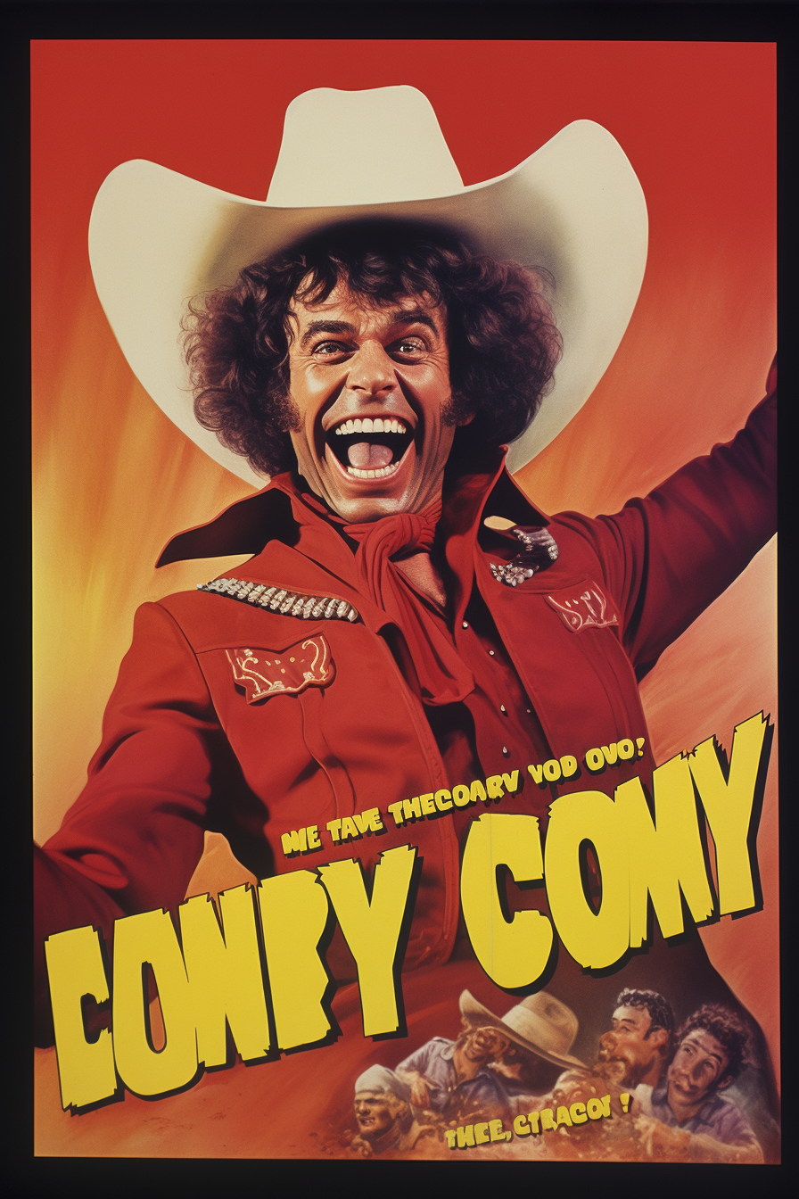 Vintage comedy cowboy movie poster