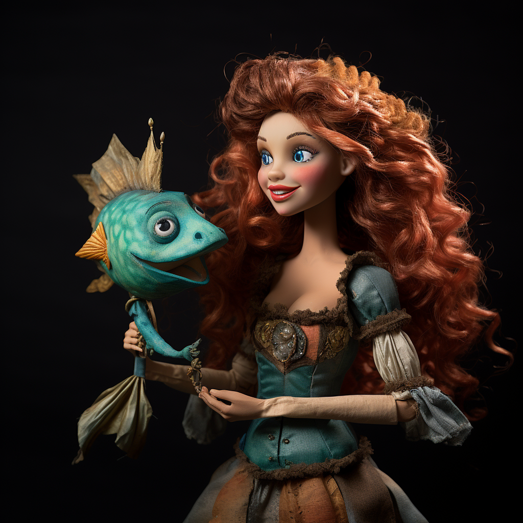 Comical mermaid puppet photo