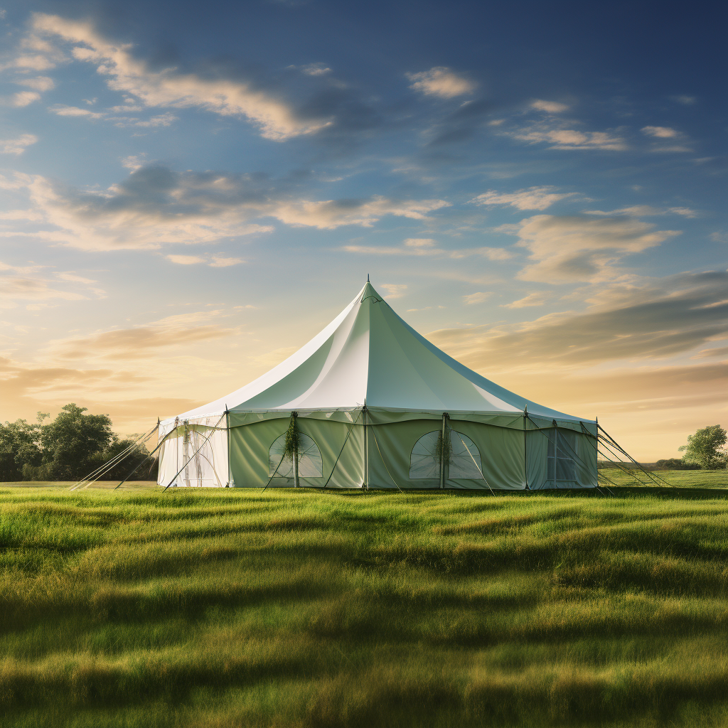 Commercial tent on grass