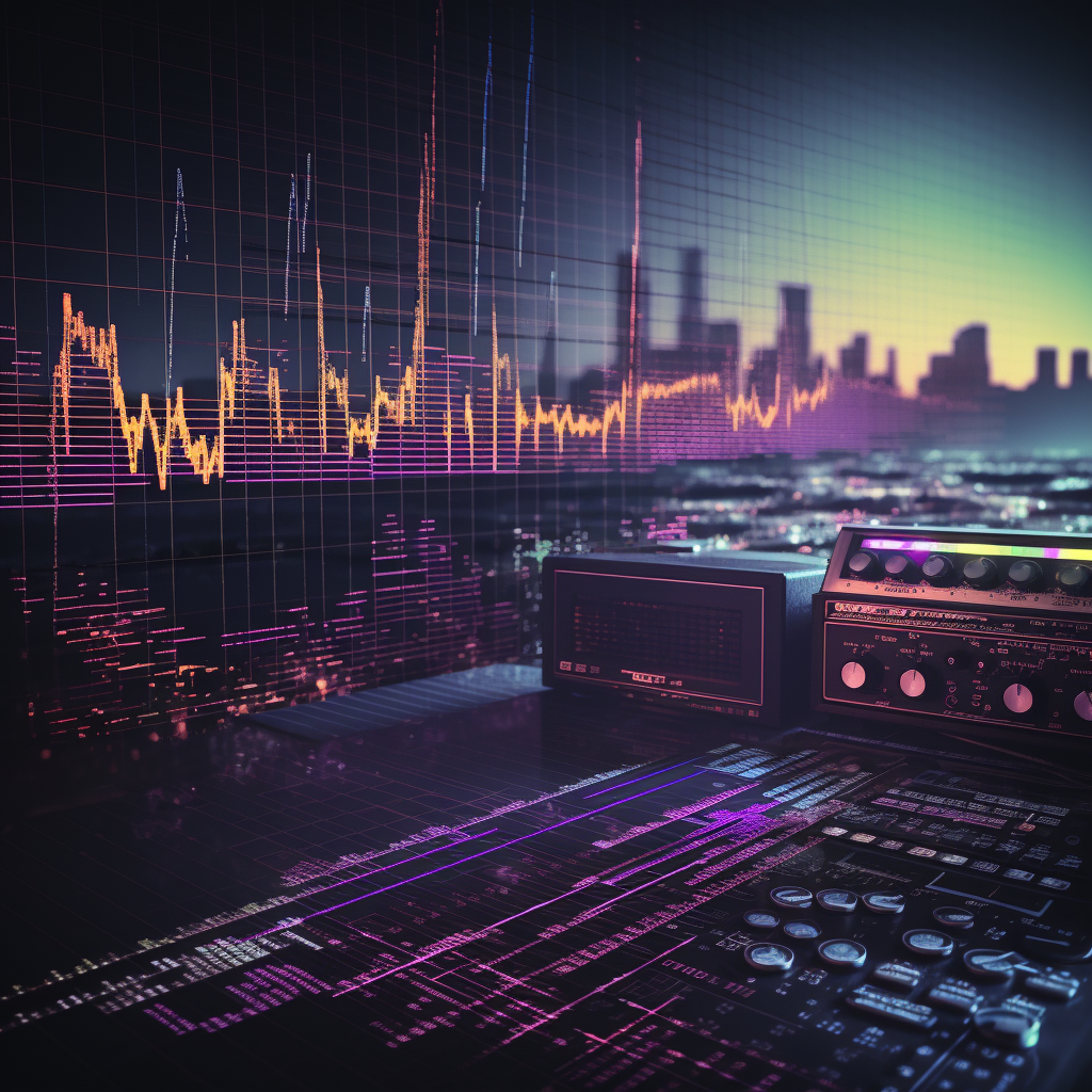 Cyberpunk Commodore 64 audio waveform