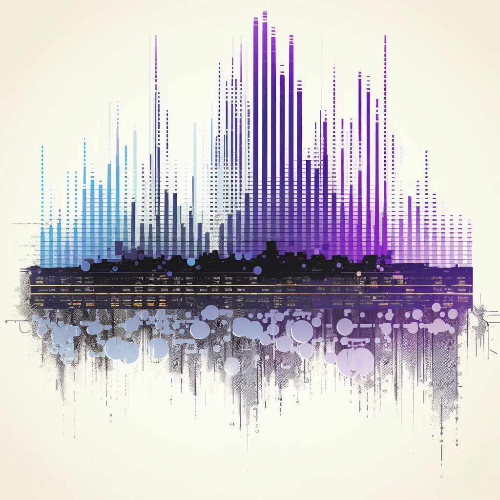 Minimalistic cyberpunk art showcasing Commodore 64 audio waveform