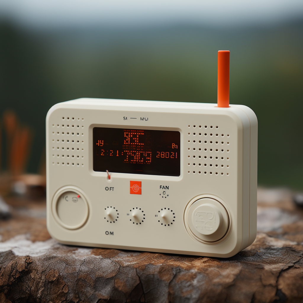 Emergency camping radio by Teenage Engineering and Offwhite