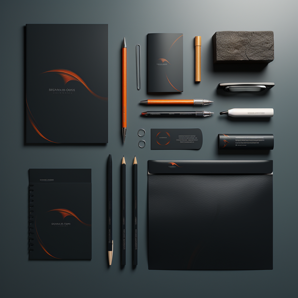 Realistic company logo on stationery