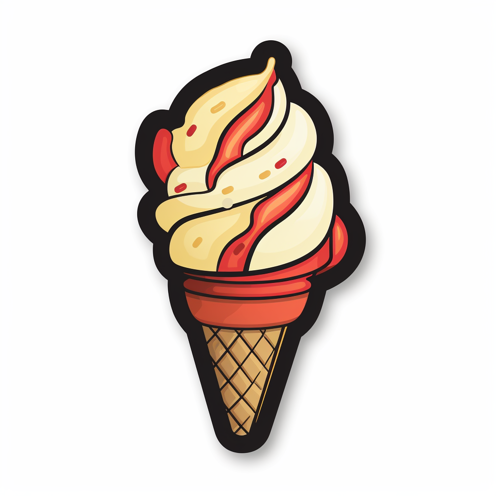 Cute stick ice cream with lightning bolt logo