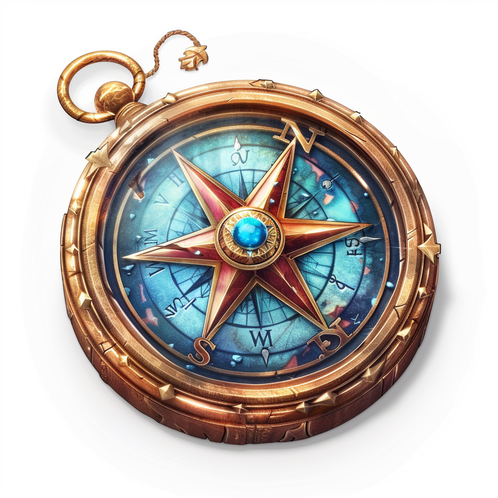 Compass icon in fantasy kingdom