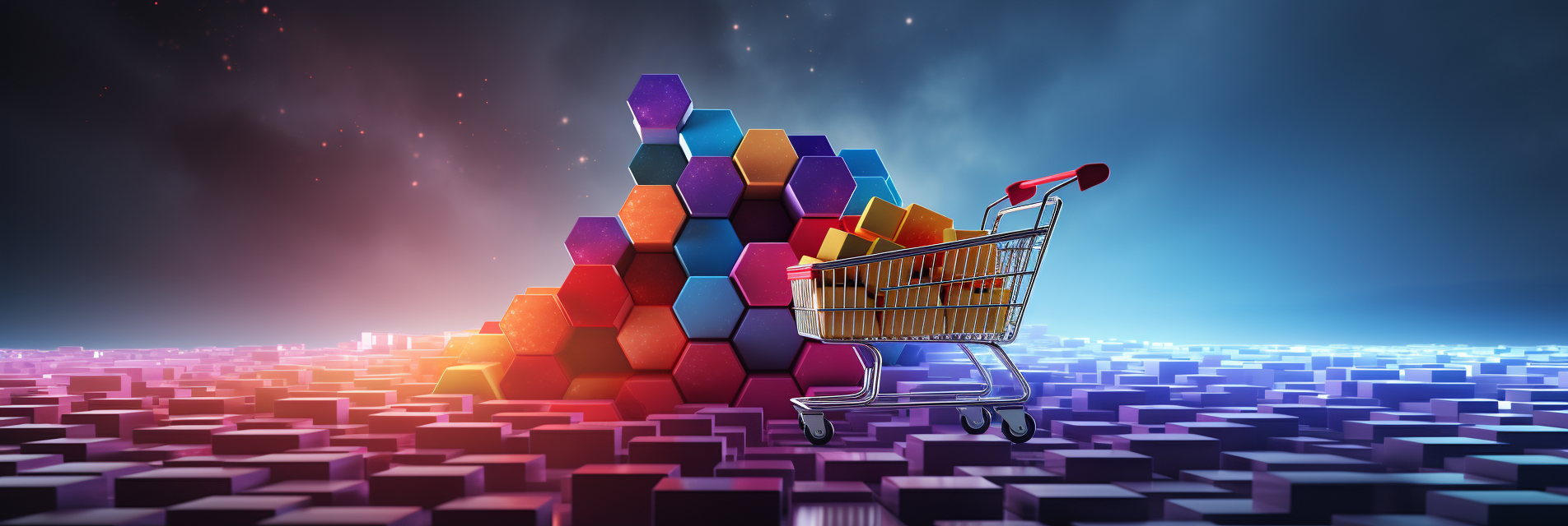 Abstract hexagon cart for composable commerce