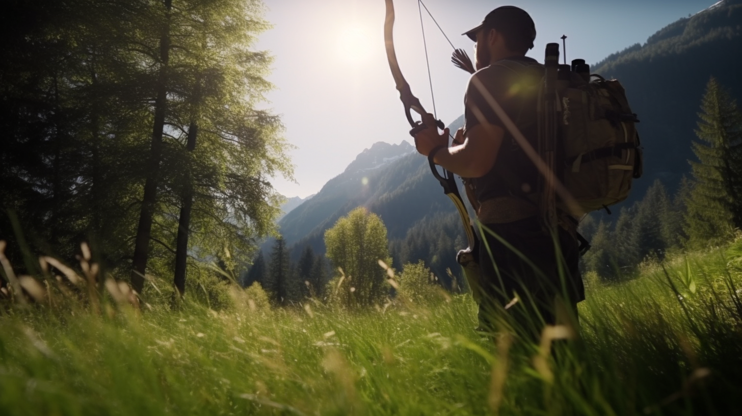 Compound Bow Hunter in German Alps