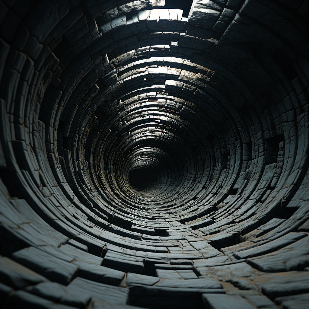 Computer 3D spiral in sewer system