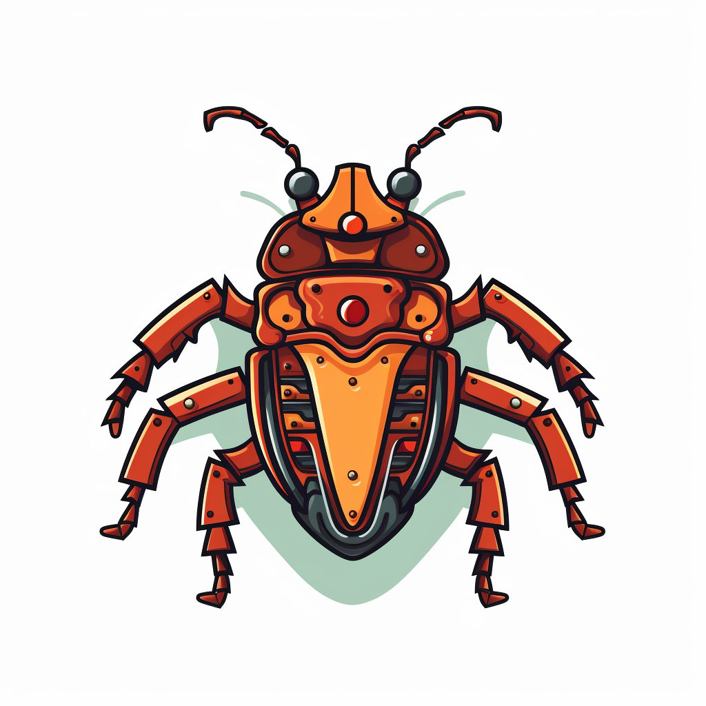 Computer bug symbol in vector drawing