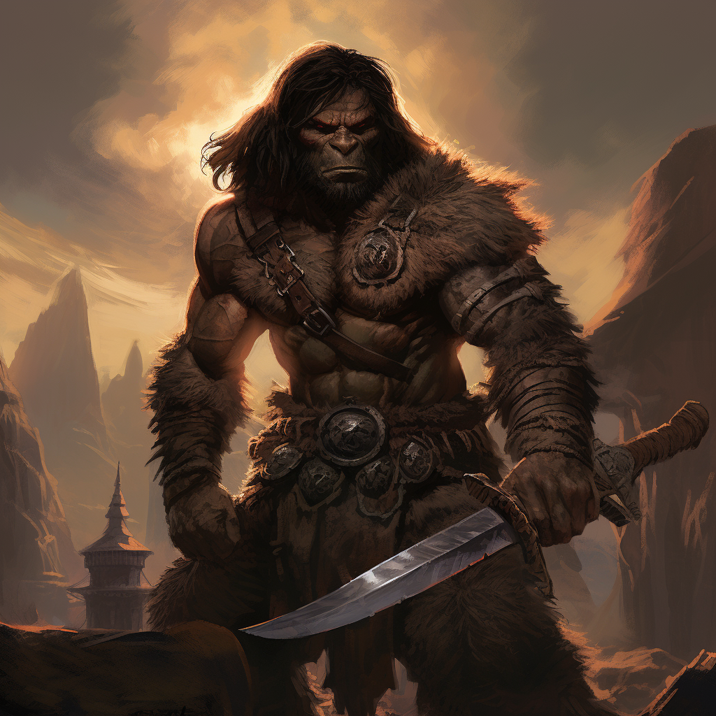 Conan the Barbarian Bugbear with Glaive in Shadows