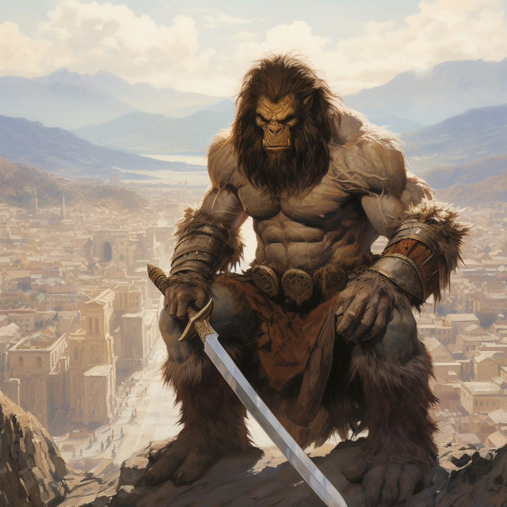 Conan the Barbarian Bugbear with Glaive in Town