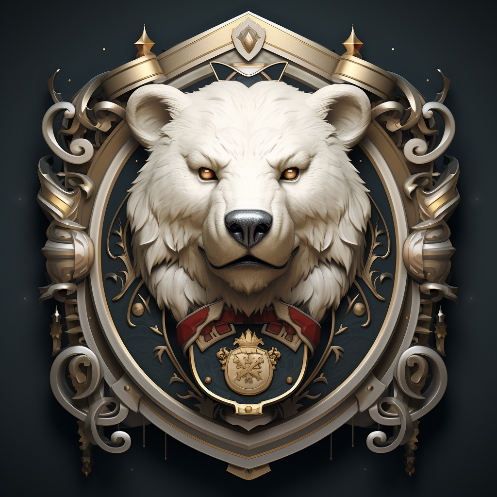 Concept Art Coat of Arms Stylized Logo White Bear