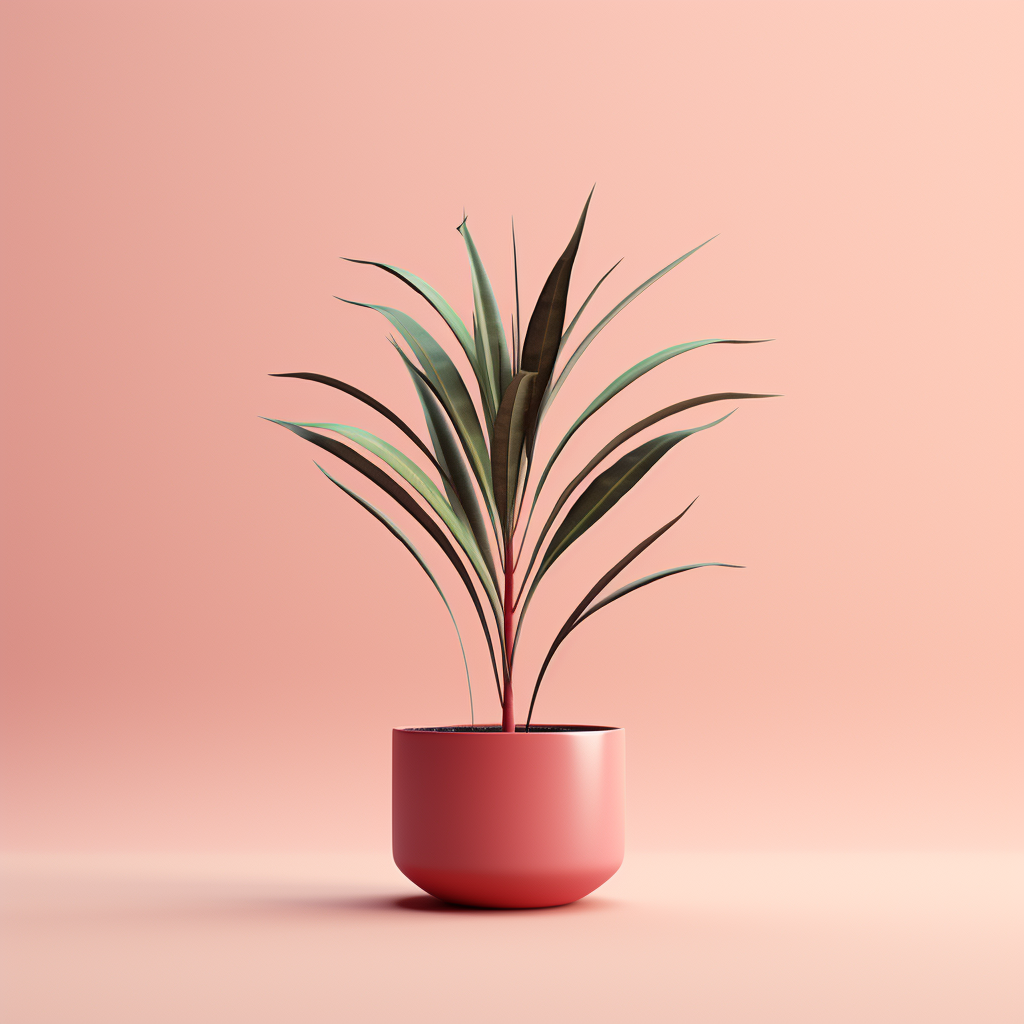 Conceptual minimalist plant artwork