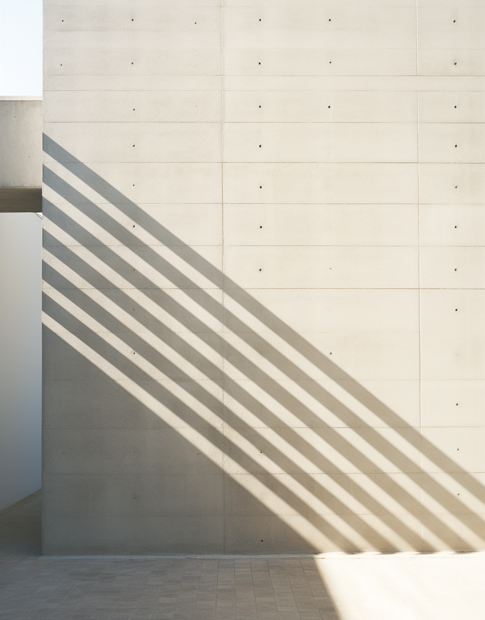 Sunlit window in a concrete building