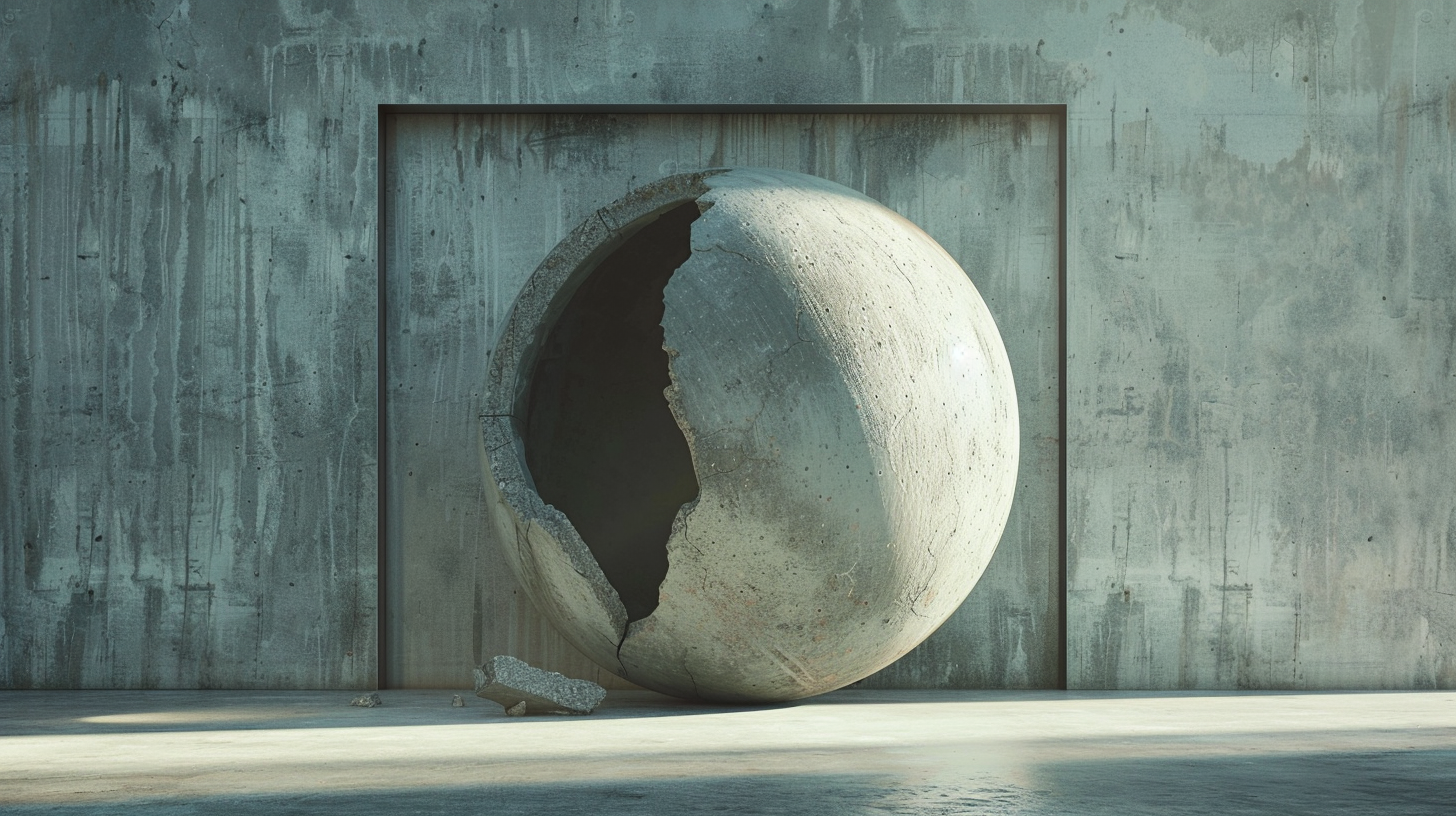 Concrete Sphere in Doorway Photo