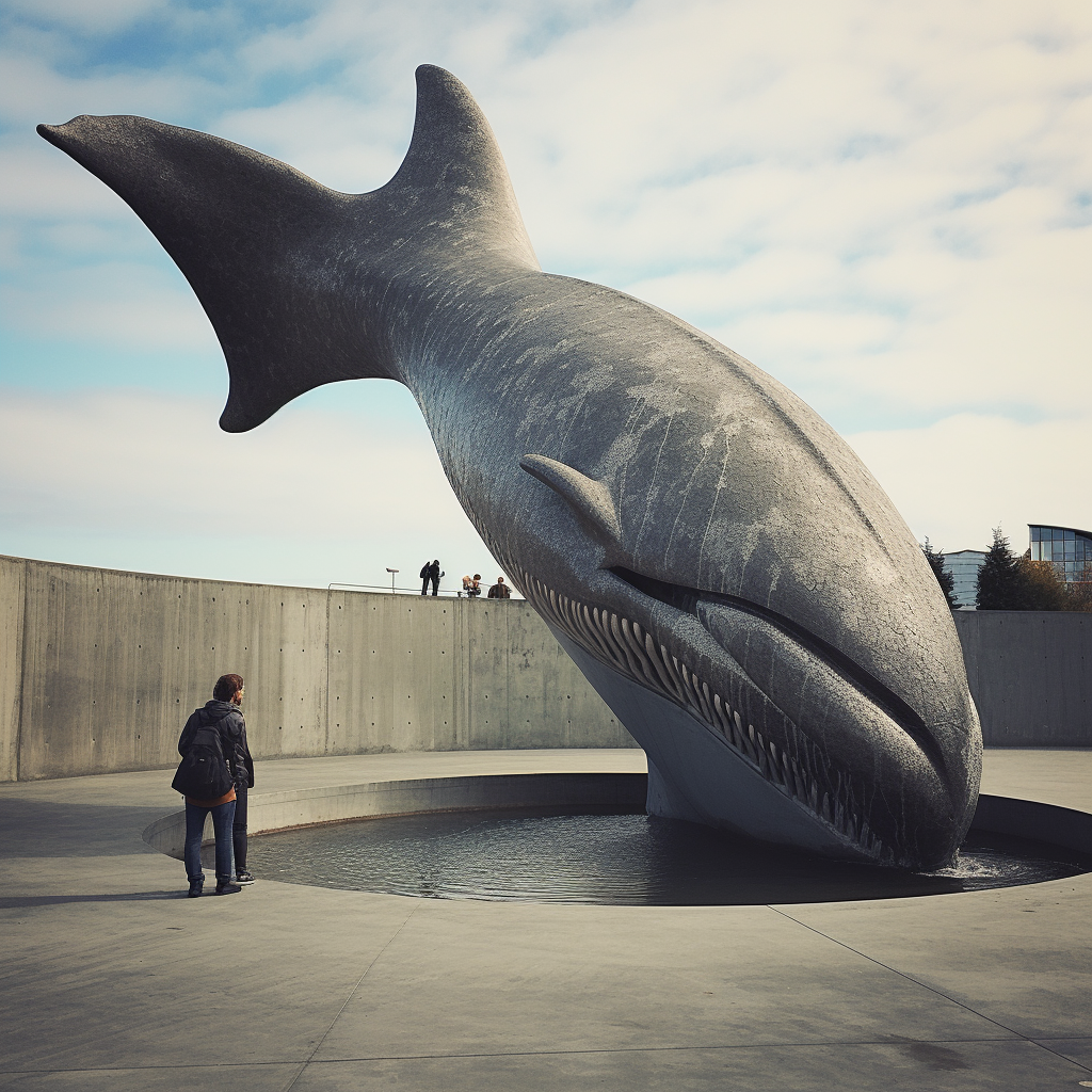 Concrete Tail Whale Stock Image