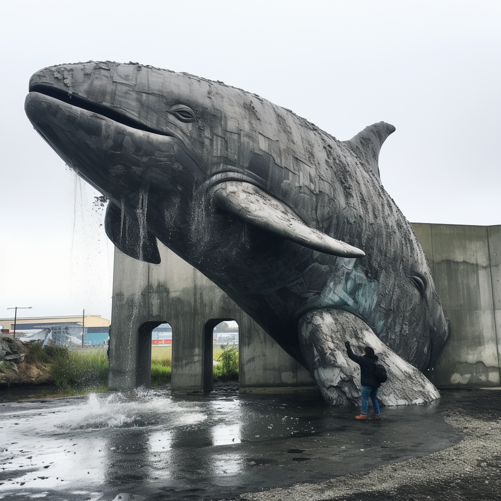 Concrete Whale Artwork