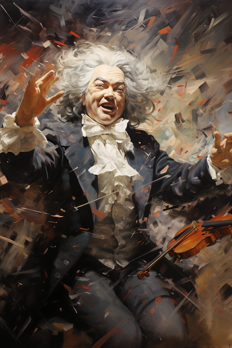 Johann Sebastian Bach conducting symphony