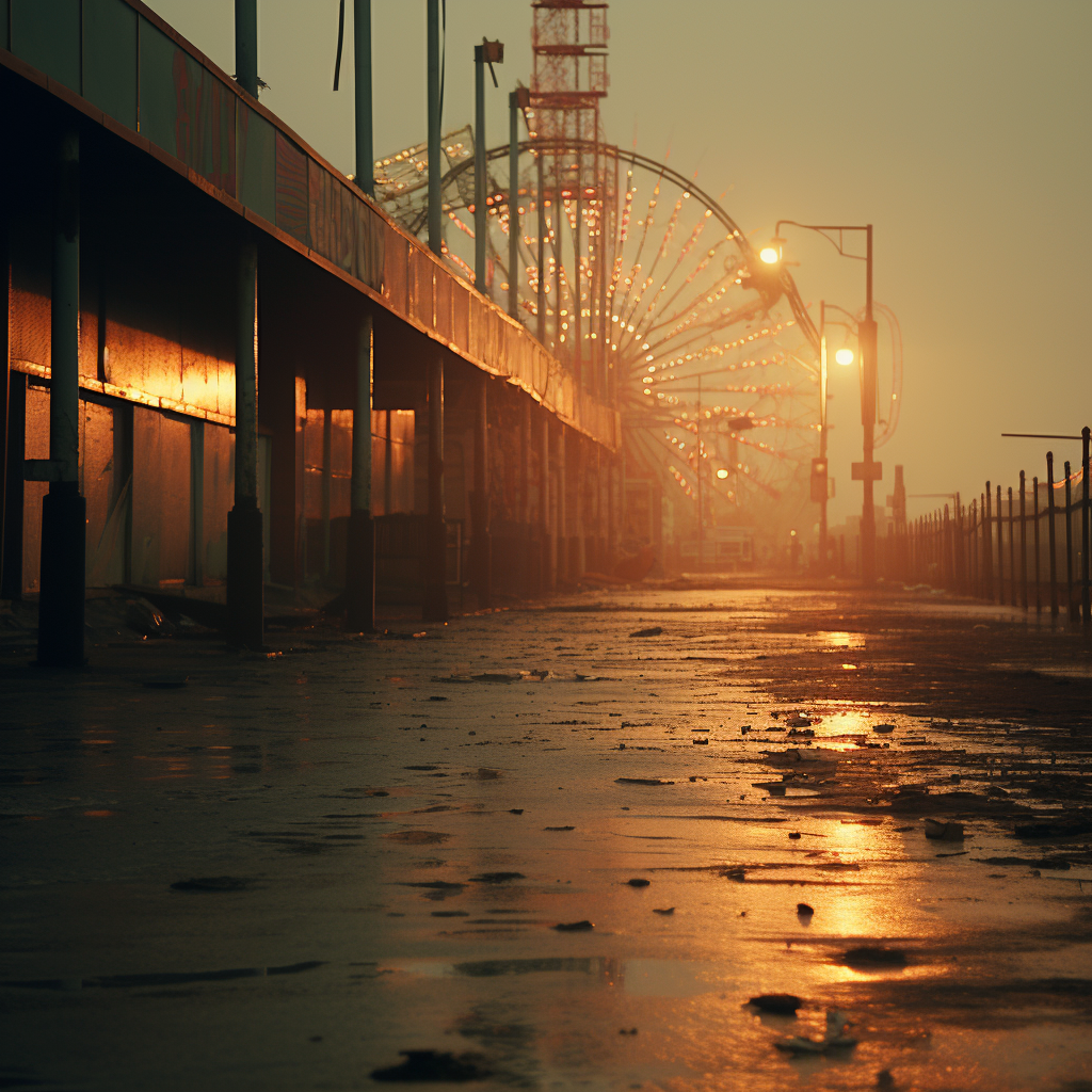 Eerie golden hour at Coney Island