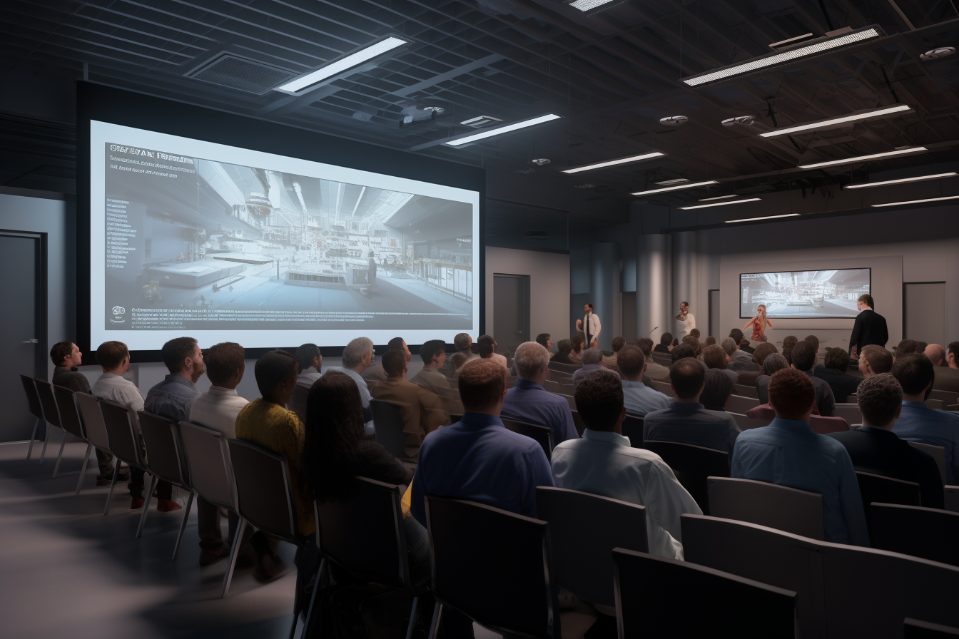 Attendees in Conference Room Engrossed in Educational Lecture