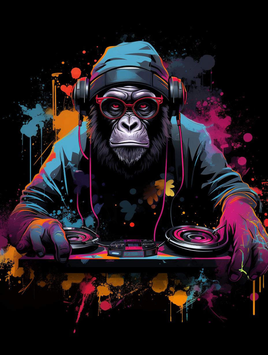 Confident Ape DJ T-shirt Design