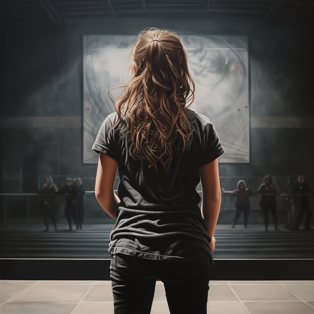 Image of Confident Young Girl Standing Gazing the Future