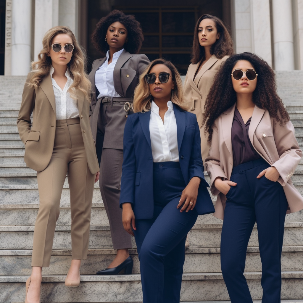 Group of confident businesswomen in stylish attire