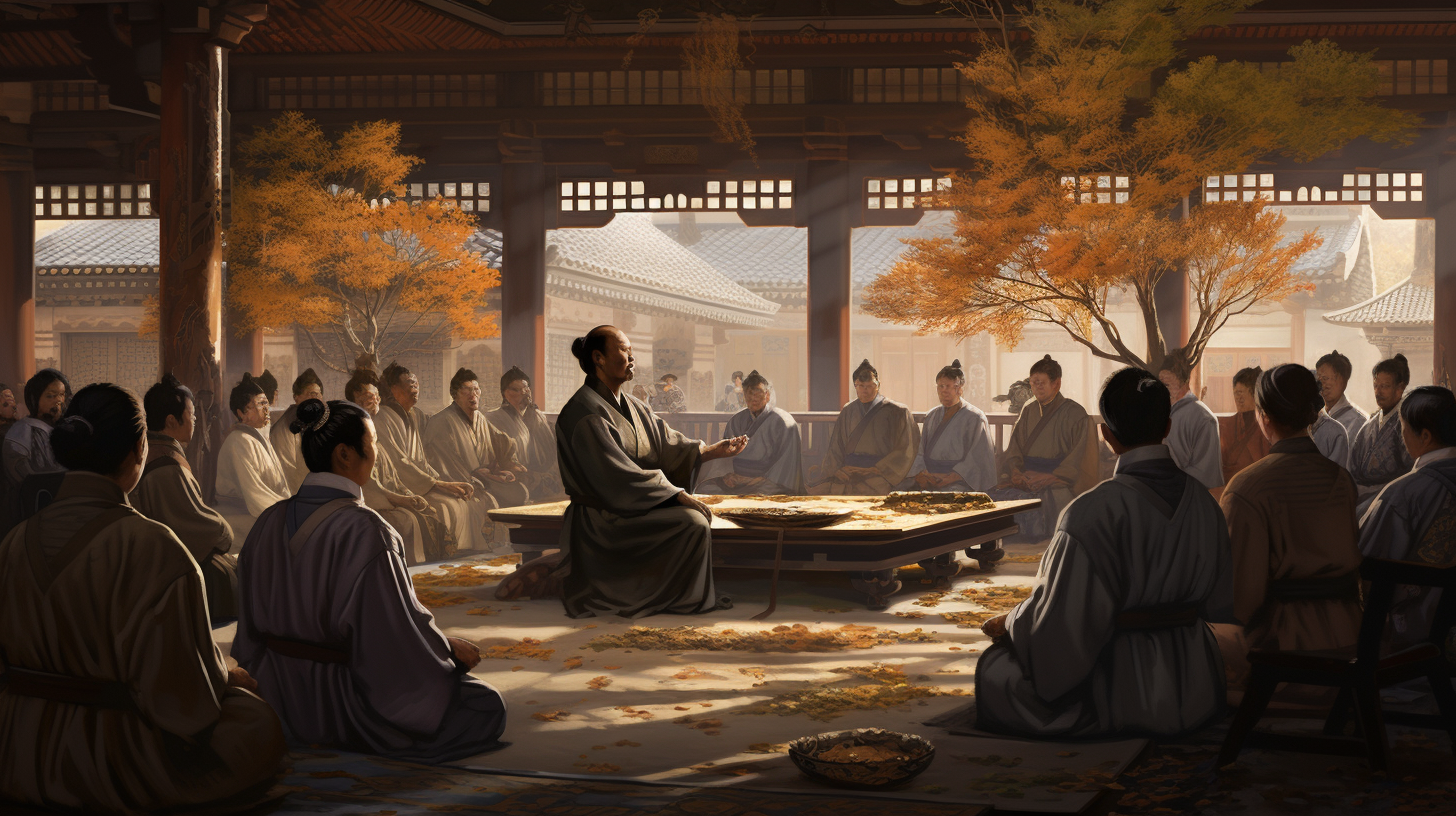 Scholars in Confucian ritual ceremony  ?