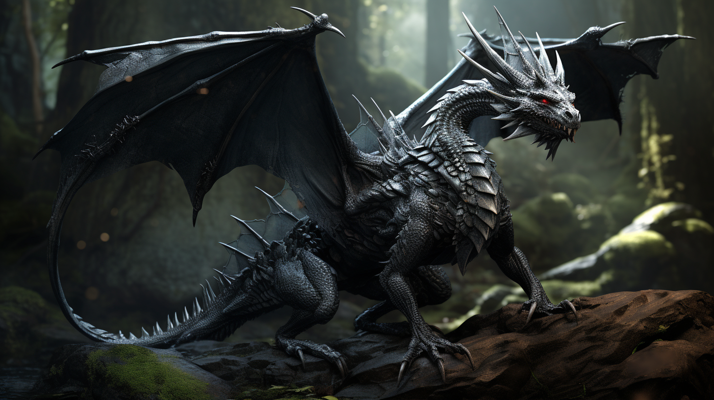 Dragon turned harmless creature in Gothic art