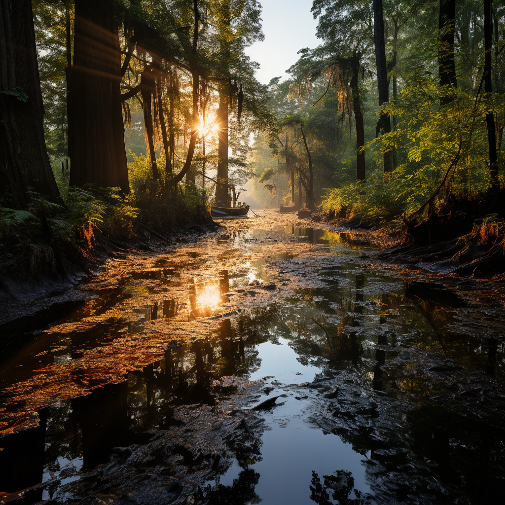 Beautiful scenery of Congaree Swamp