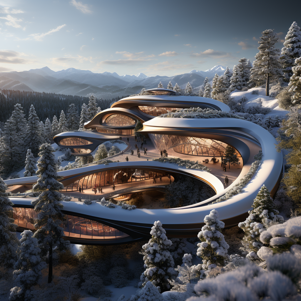 Sustainable and eco-friendly agricultural residences in winter forest