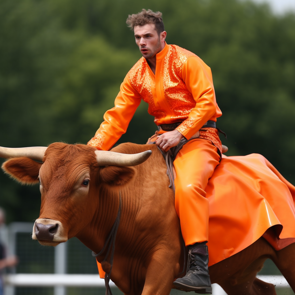 Connor Mcgregor riding a bull