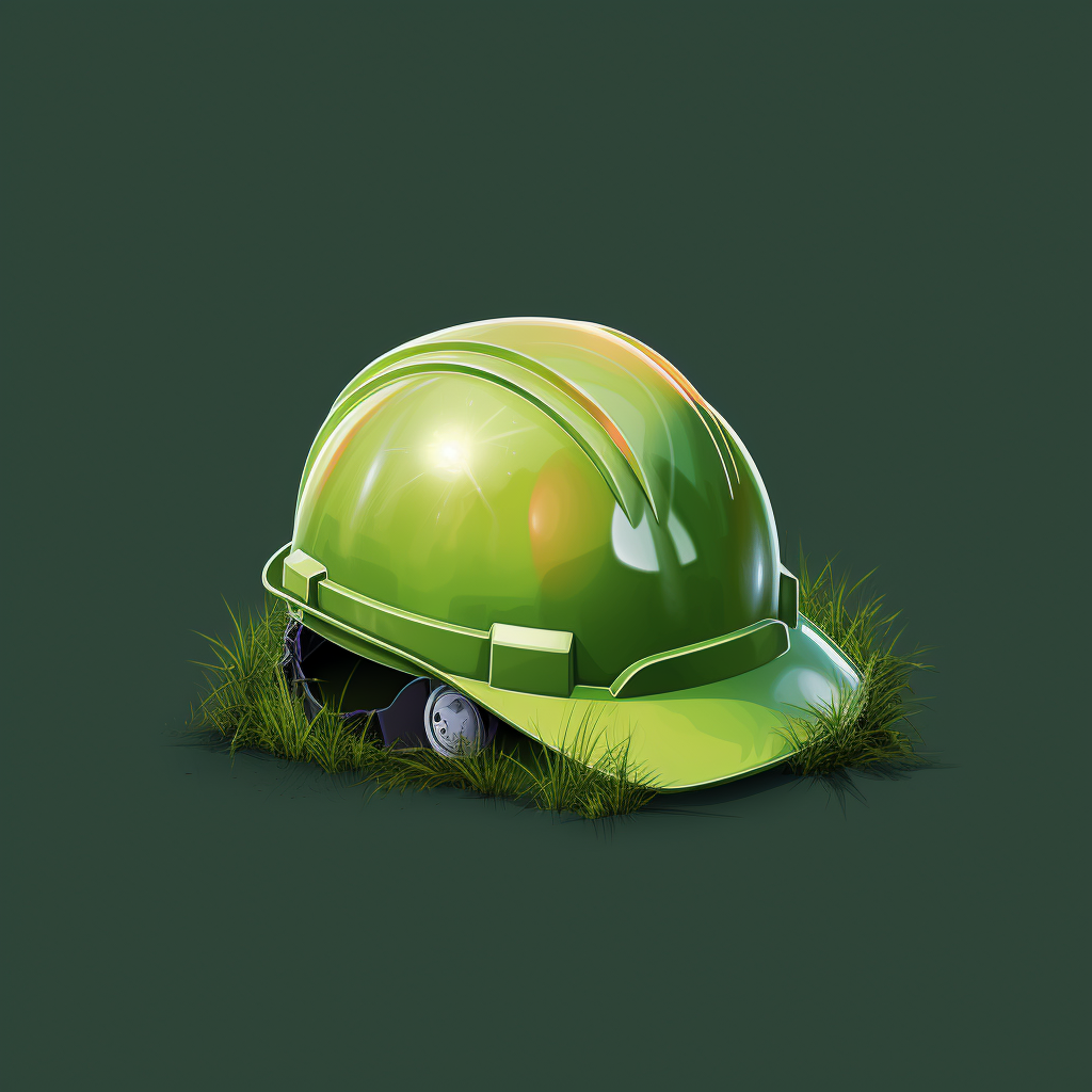 Construction helmet on grass