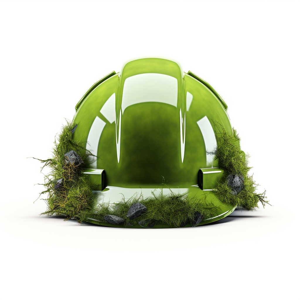 Construction helmet on grass