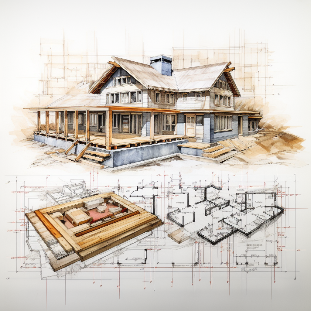 House on construction plans