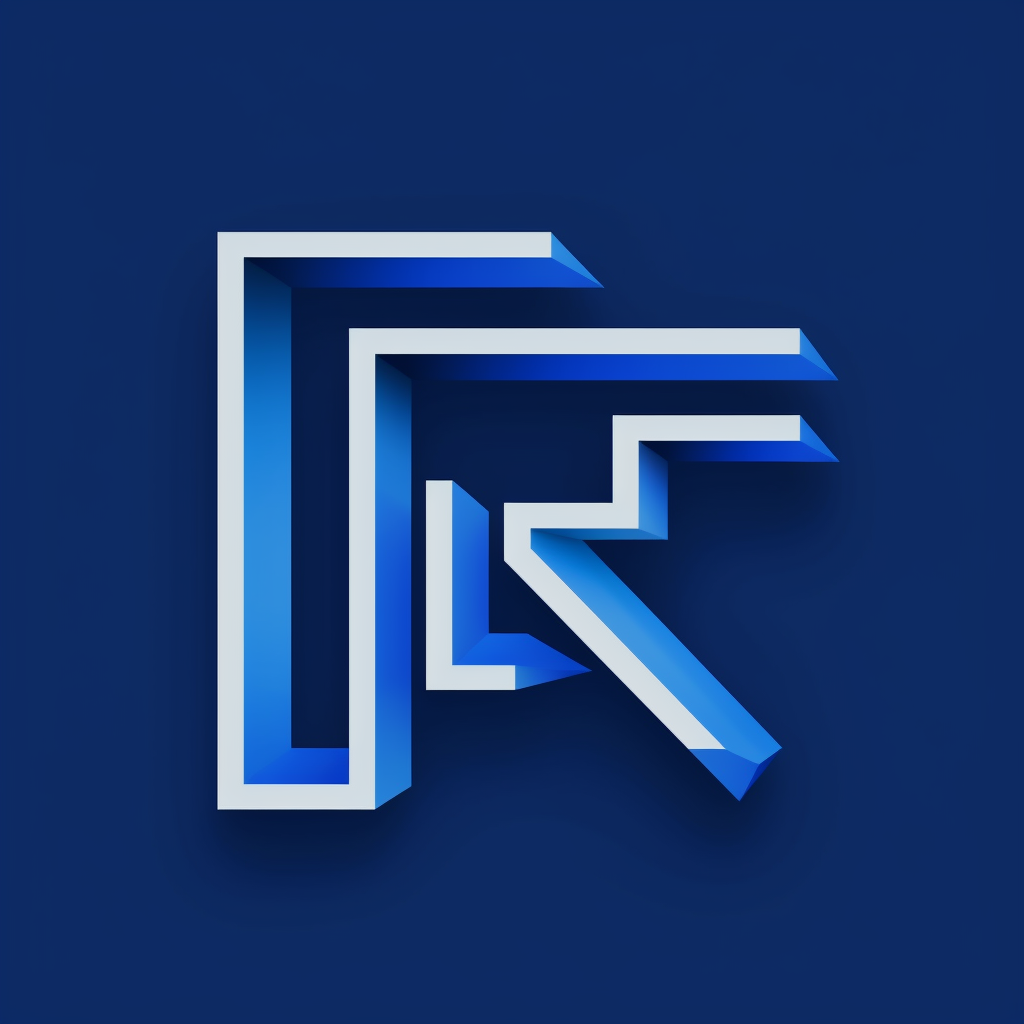 Construction logo in blueprint style