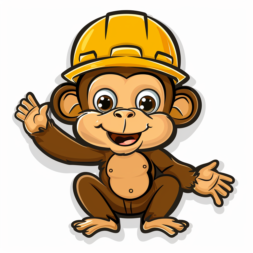 Construction Monkey Vector Icon