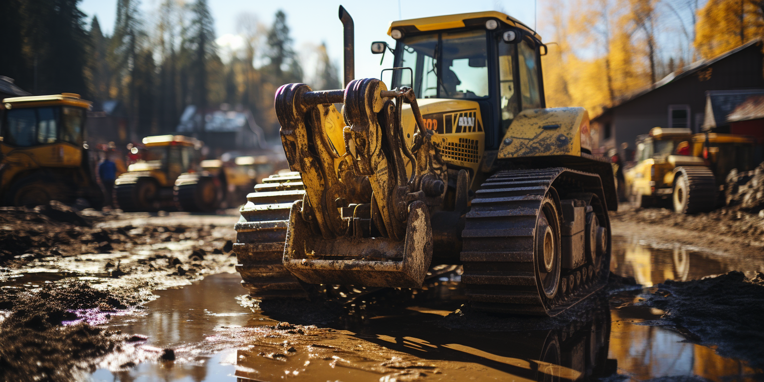 Heavy machinery equipment at construction site