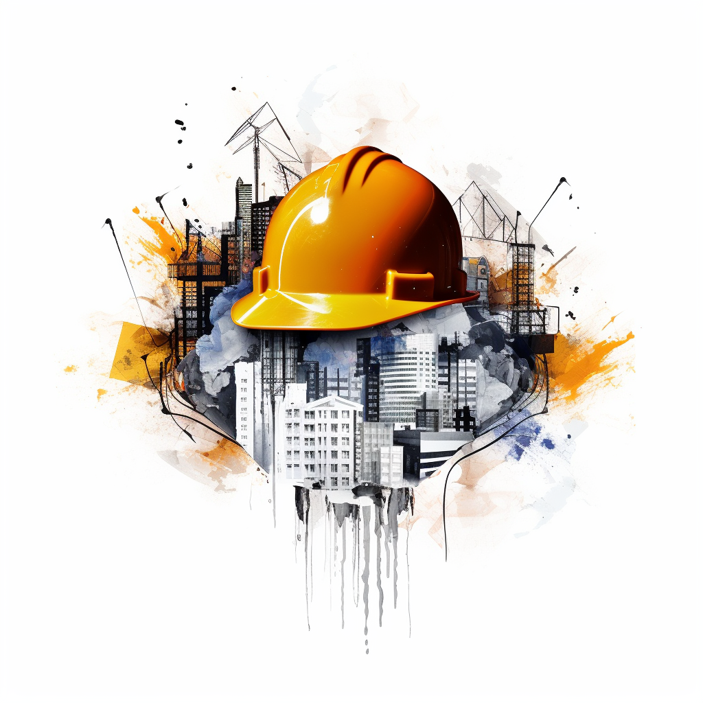 Detailed construction logo on white background