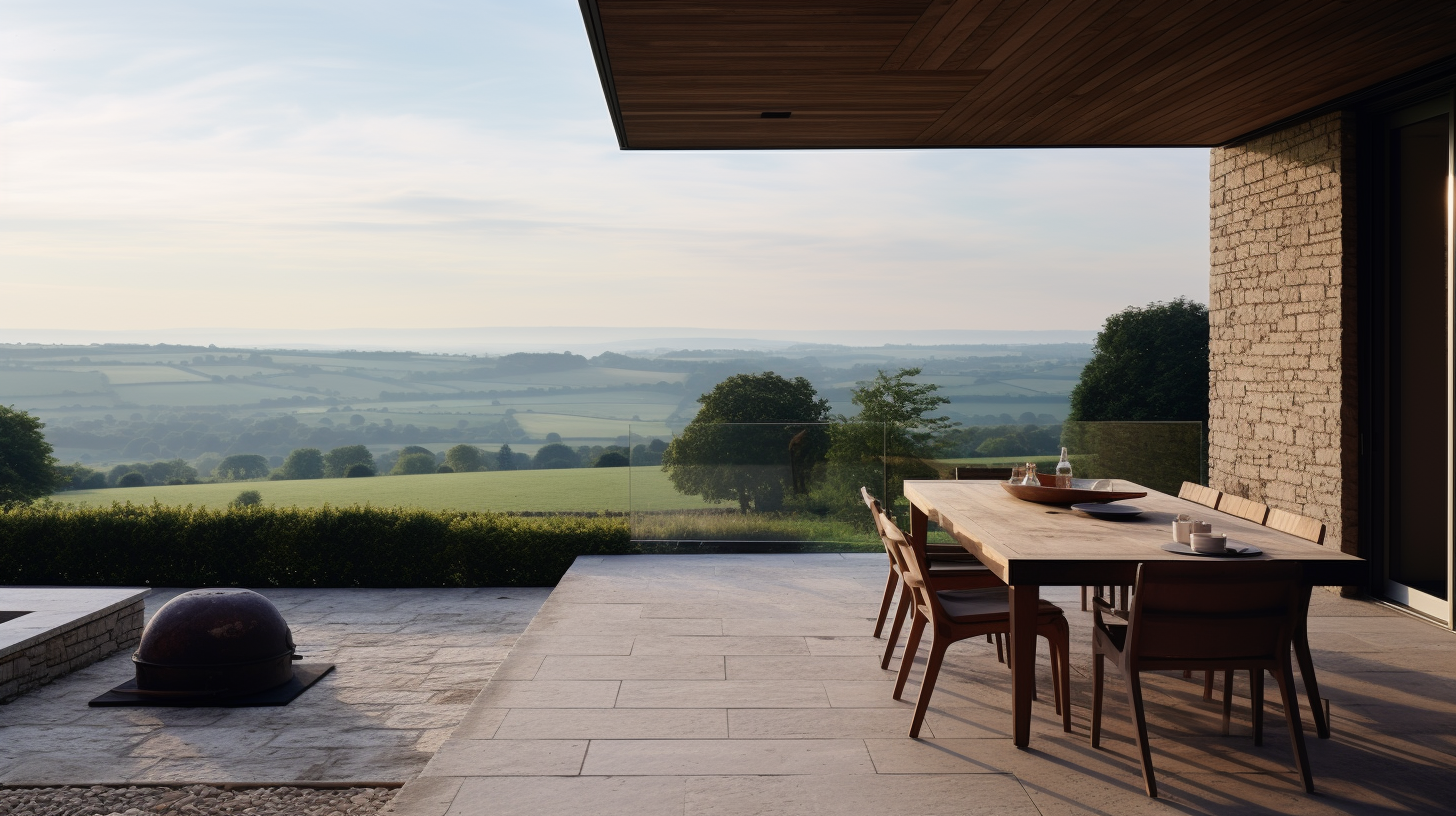 Outdoor BBQ area with a breathtaking view