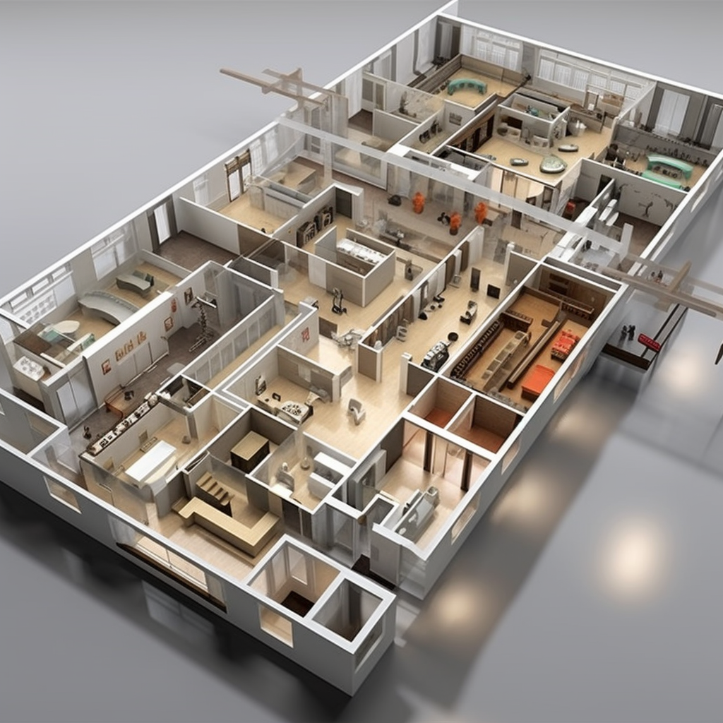 Floor plan of contemporary art museum