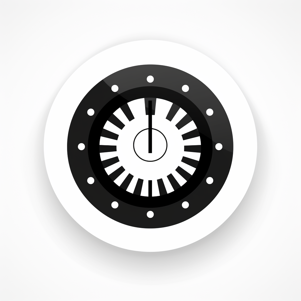 Monochrome circular icon representing continuous improvement and learning