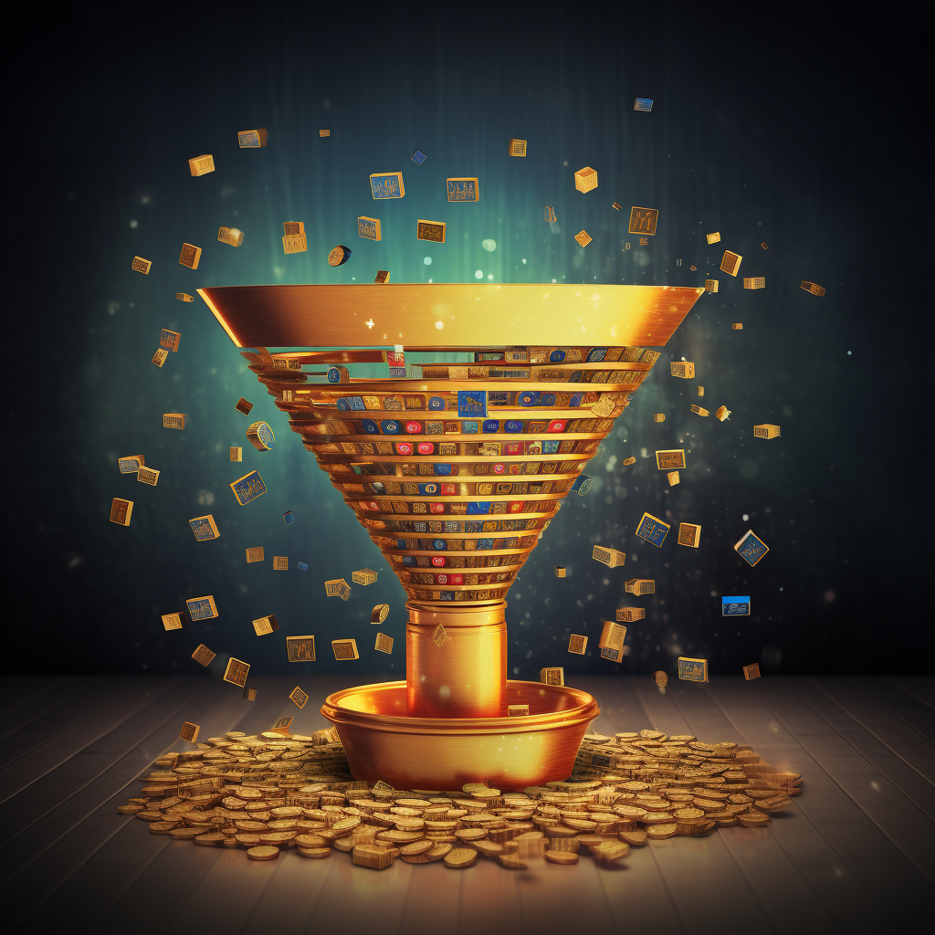 Conversion Rate Optimization Funnel Gold Tones