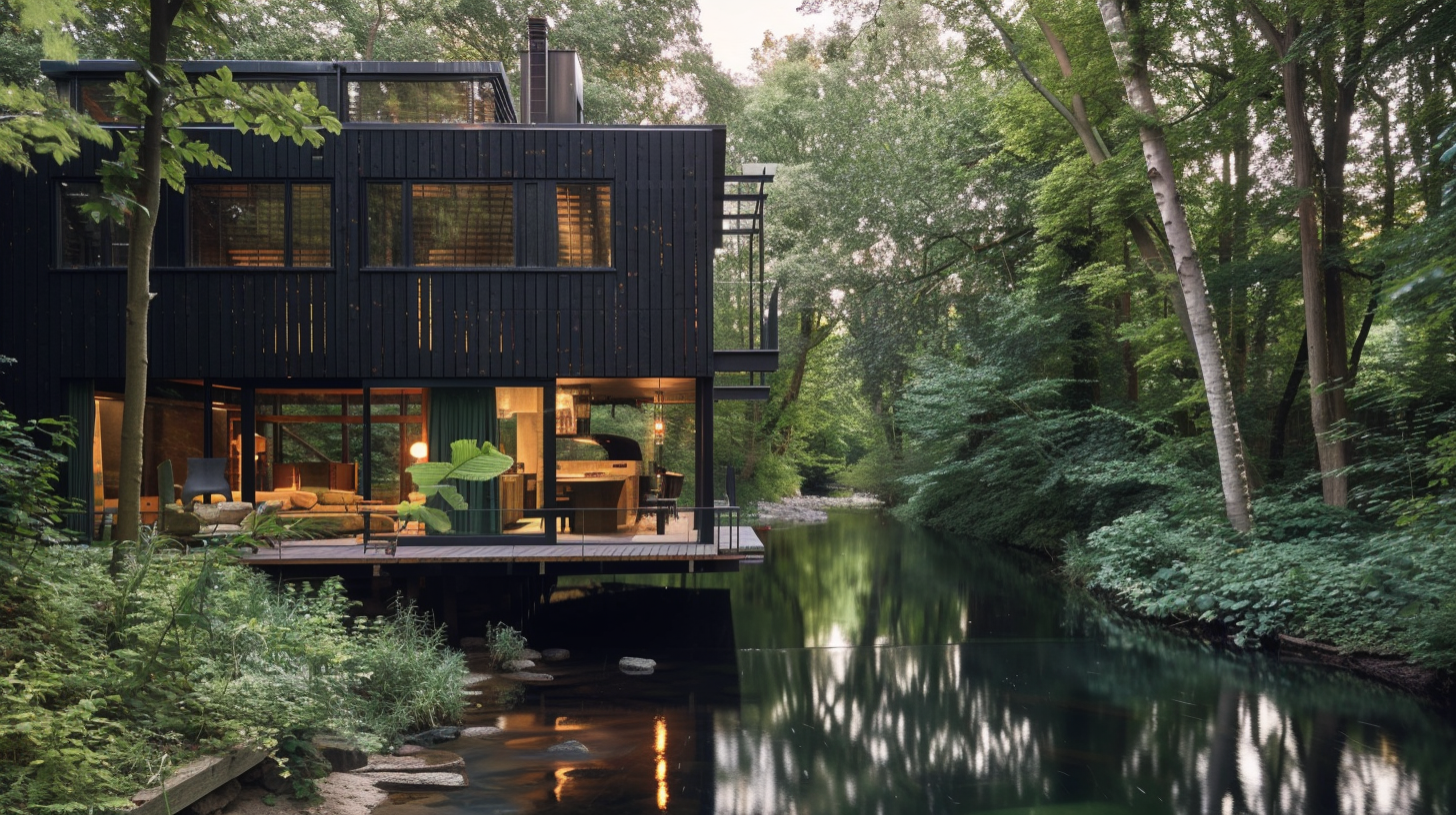 Classic converted countryside forest mill in Denmark