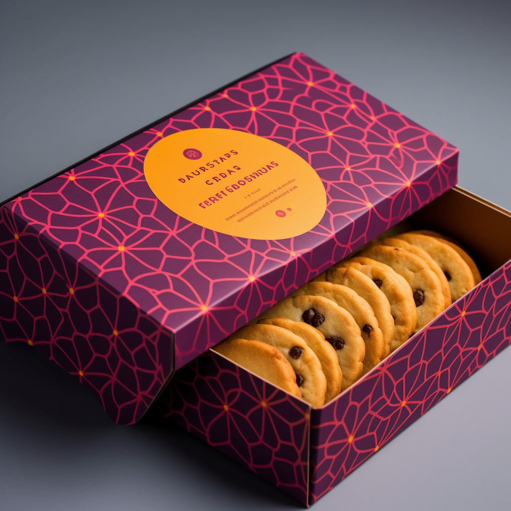 Fuchsia and Orange Cookie Box Design