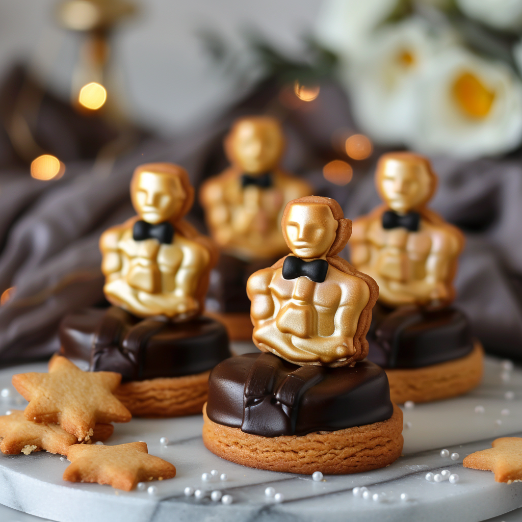 Oscar statuette shaped cookies