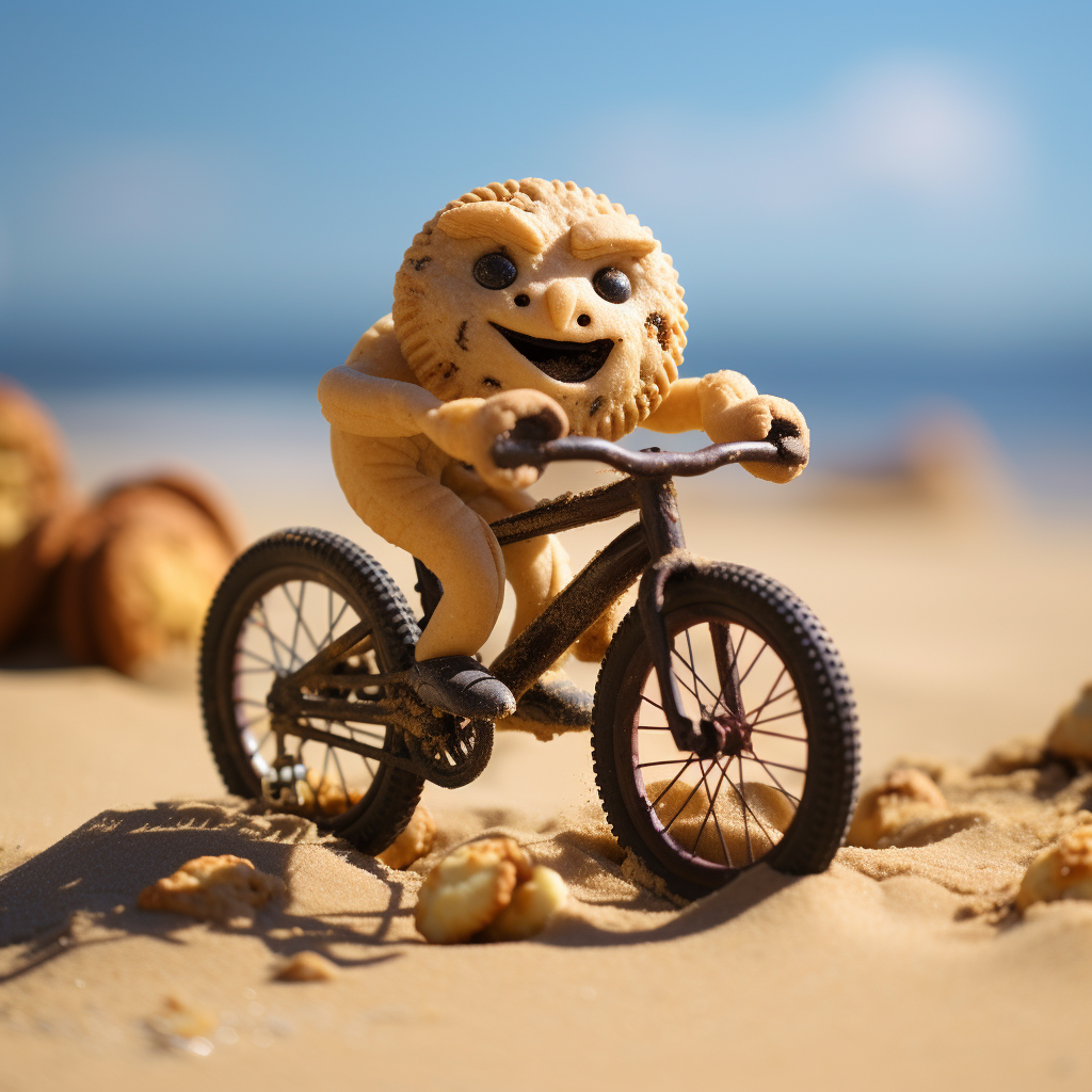 Cookie riding bike image