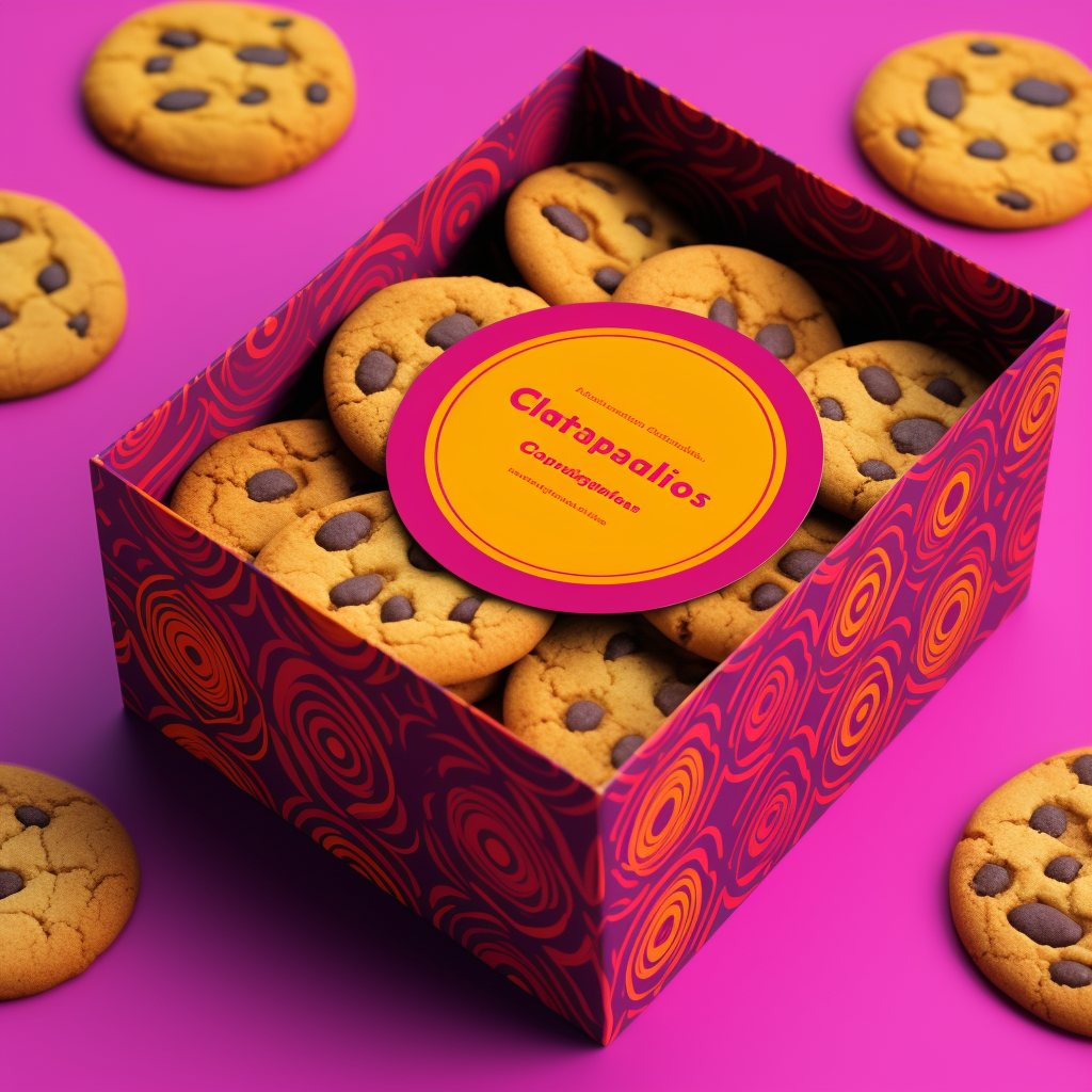 Cookie Box Package with Circle Asterisk Design