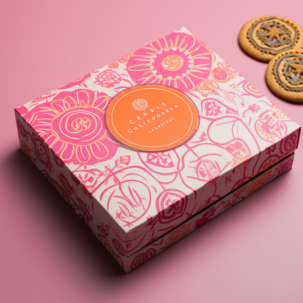 Circles with Asterisks Cookie Box Design